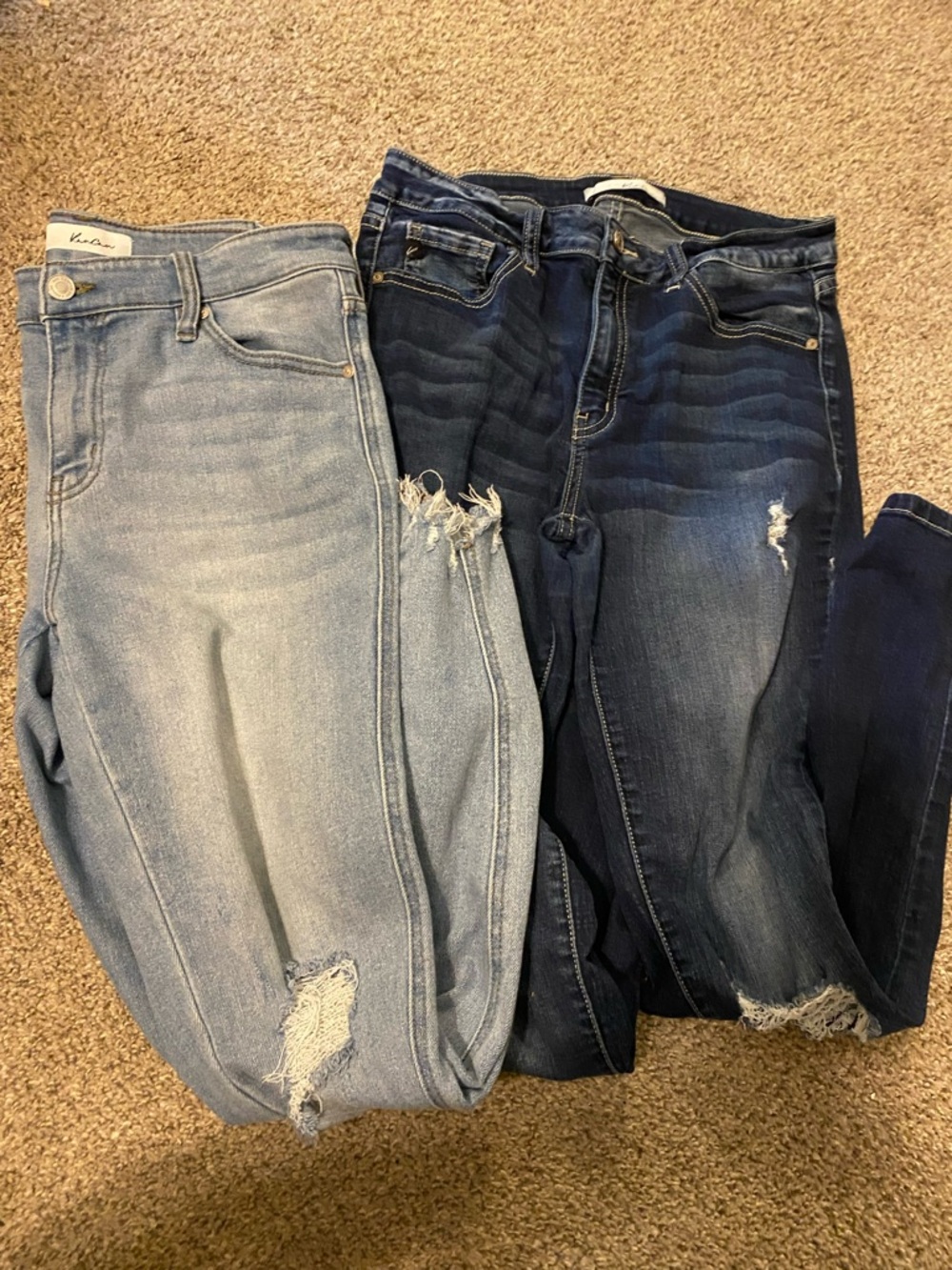 Kancan Skinny Jeans Duo - Light Blue & Dark Blue